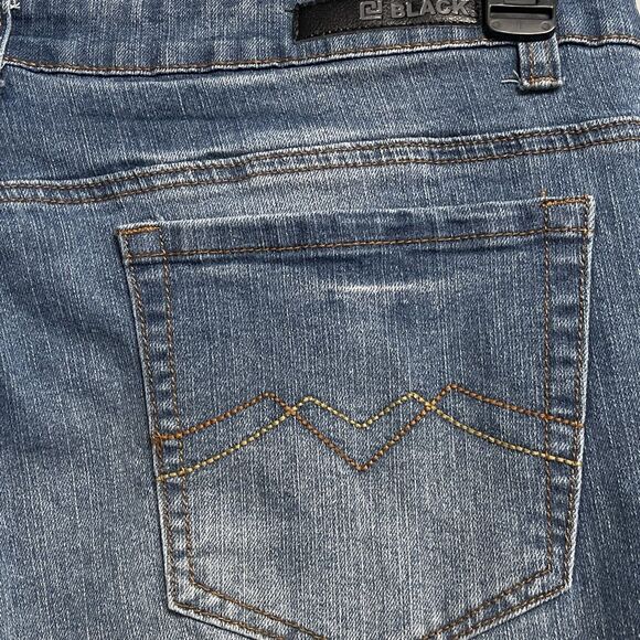 CJ Black SZ 38/32 Skinny Flex Jeans Medium Wash Whiskered Pockets Zip-Fly Mens - Picture 8 of 13